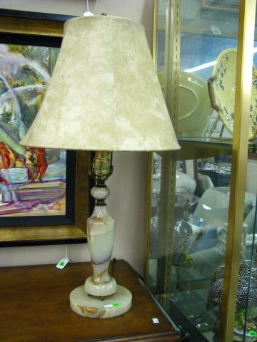 Appraisal: Two Custom Made Alabaster Lamps one table lamp and one