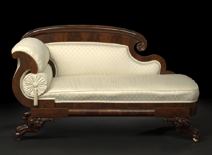 Appraisal: American Late Classical Mahogany Recamier second quarter th century the