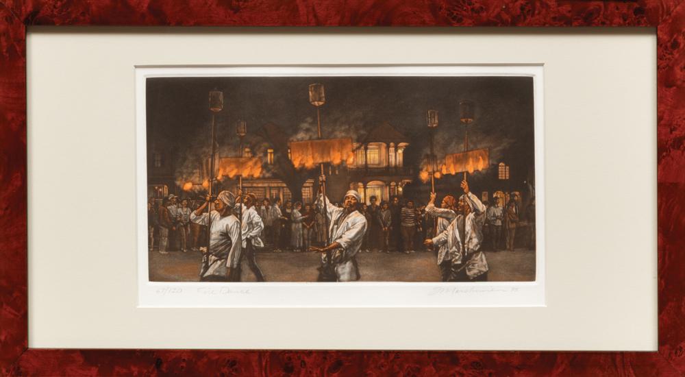 Appraisal: Frederick Mershimer American Pennsylvania b Fire Dance color mezzotint pencil-signed