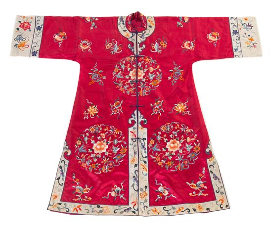 Appraisal: Sale Lot A Chinese Embroidered Silk Lady's Robe worked to