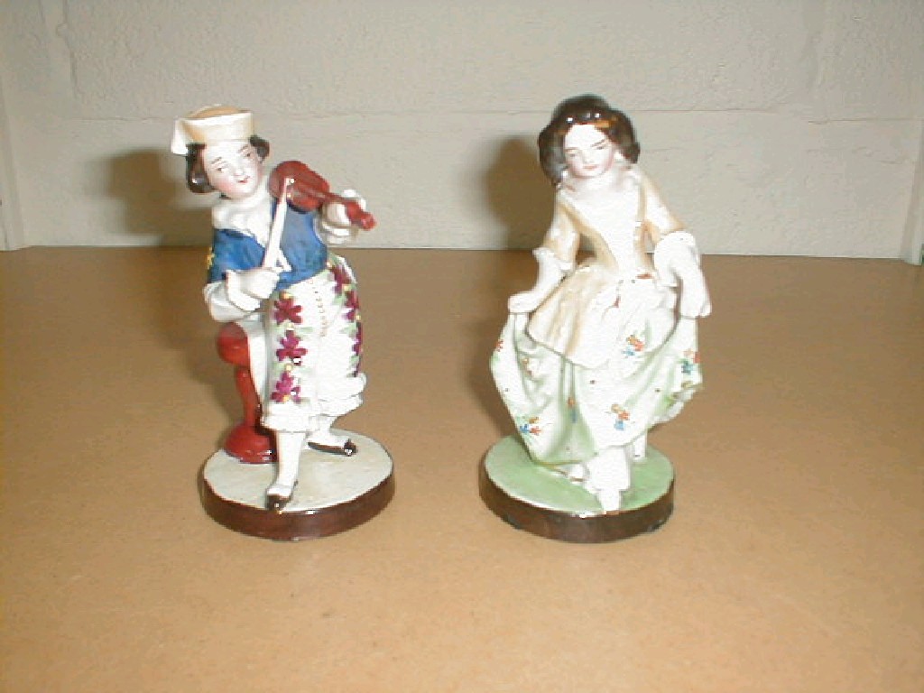 Appraisal: A pair of late thC continental porcelain figures of a