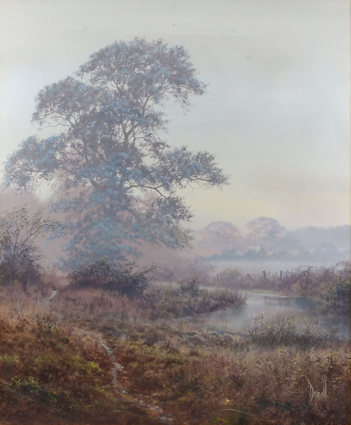 Appraisal: DIPNALL David Scottish Misty Marsh landscape Oil Canvas '' x