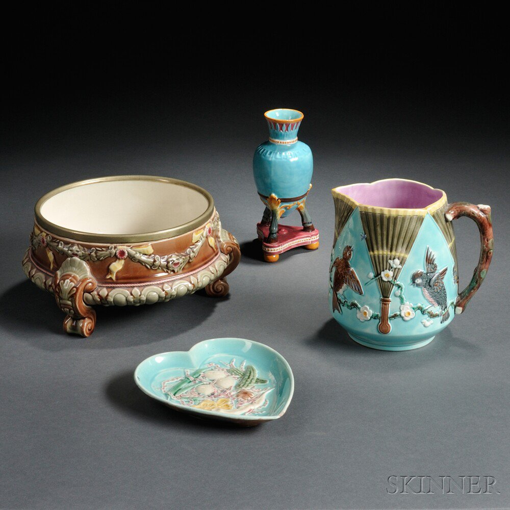 Appraisal: Four Wedgwood Majolica Items England second half th century each