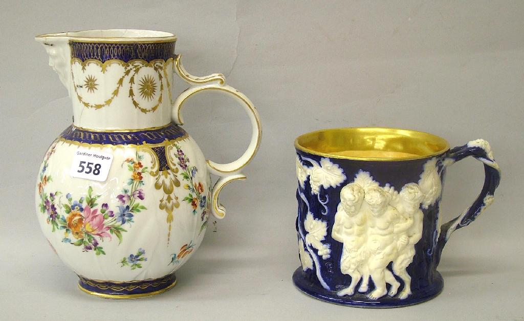 Appraisal: th century Derby porcelain ovoid milk jug painted and gilded