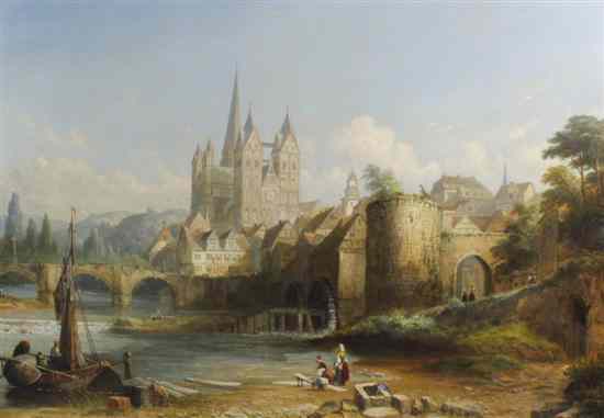 Appraisal: Attributed to Caleb Robert Stanley - oil on canvas Rheinish