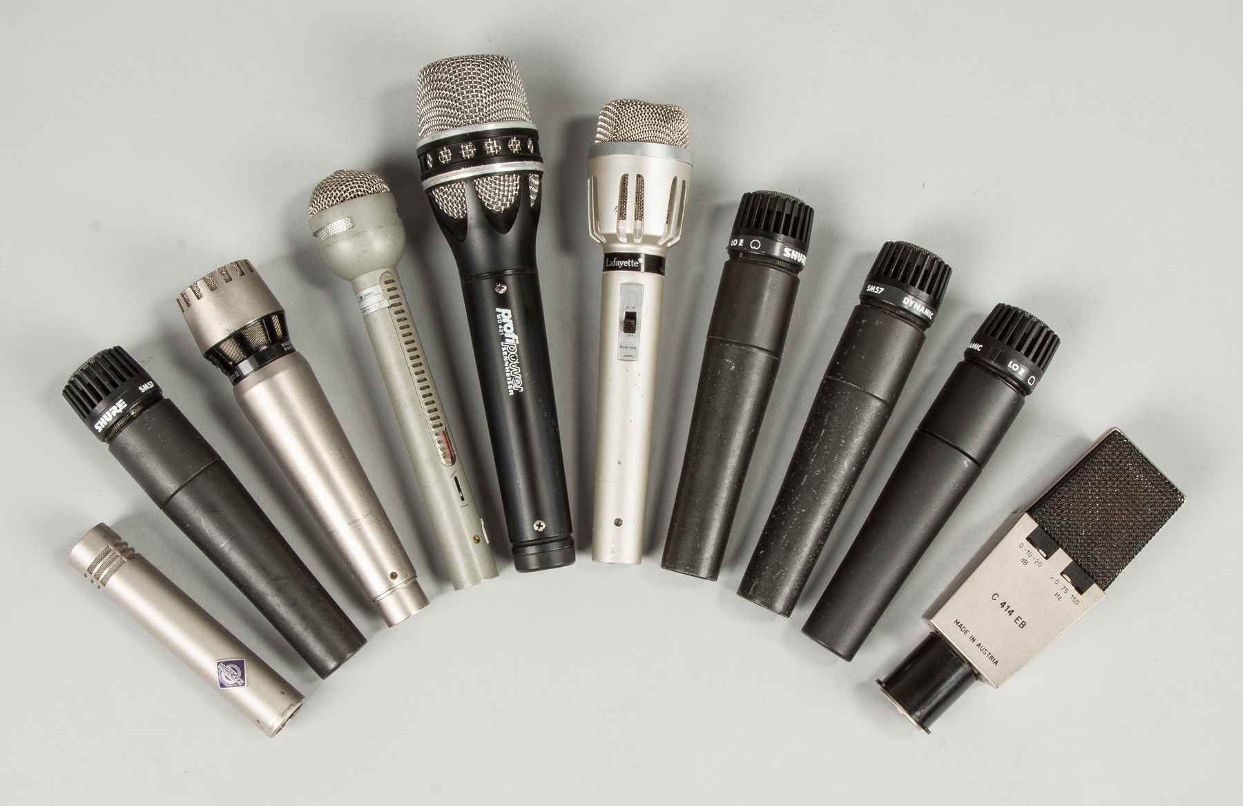 Appraisal: Group of Ten Microphones L to R Neumann model original