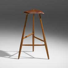 Appraisal: Wharton Esherick STOOL USA walnut ash h w d in