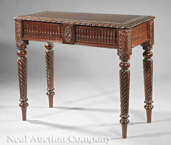 Appraisal: An Anglo Colonial Carved Mahogany Side Table early th c