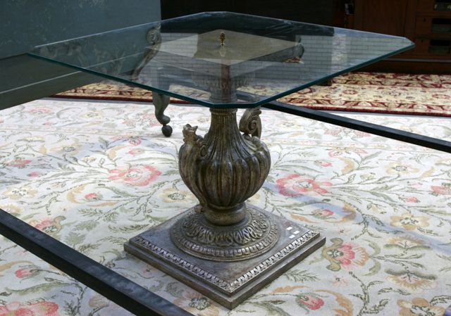 Appraisal: A th century Italianate giltwood and glass centre table the