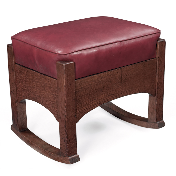 Appraisal: L and JG Stickley rocking footstool similar to wide arched