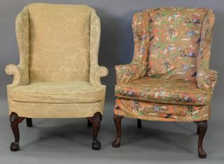 Appraisal: Two wing chairs including a wing chair with ball and