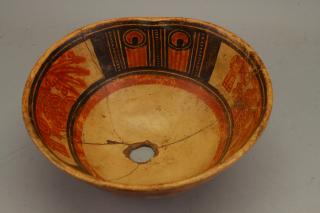 Appraisal: Pre Columbian Hand Painted Bowl as is Dimensions x in