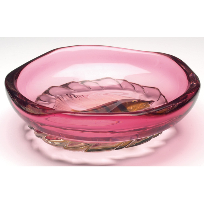 Appraisal: Salviati Venice bowl round form in amethyst glass with undulating