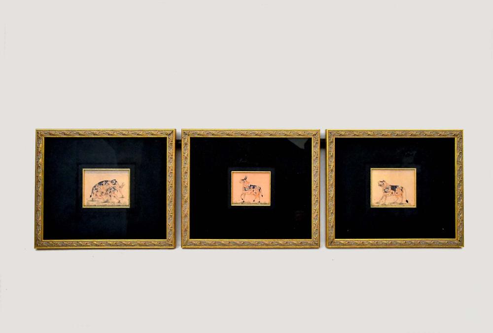 Appraisal: INDIAN SCHOOL TH TH CENTURY PAINTINGSThree Unusual Erotic Miniatures of