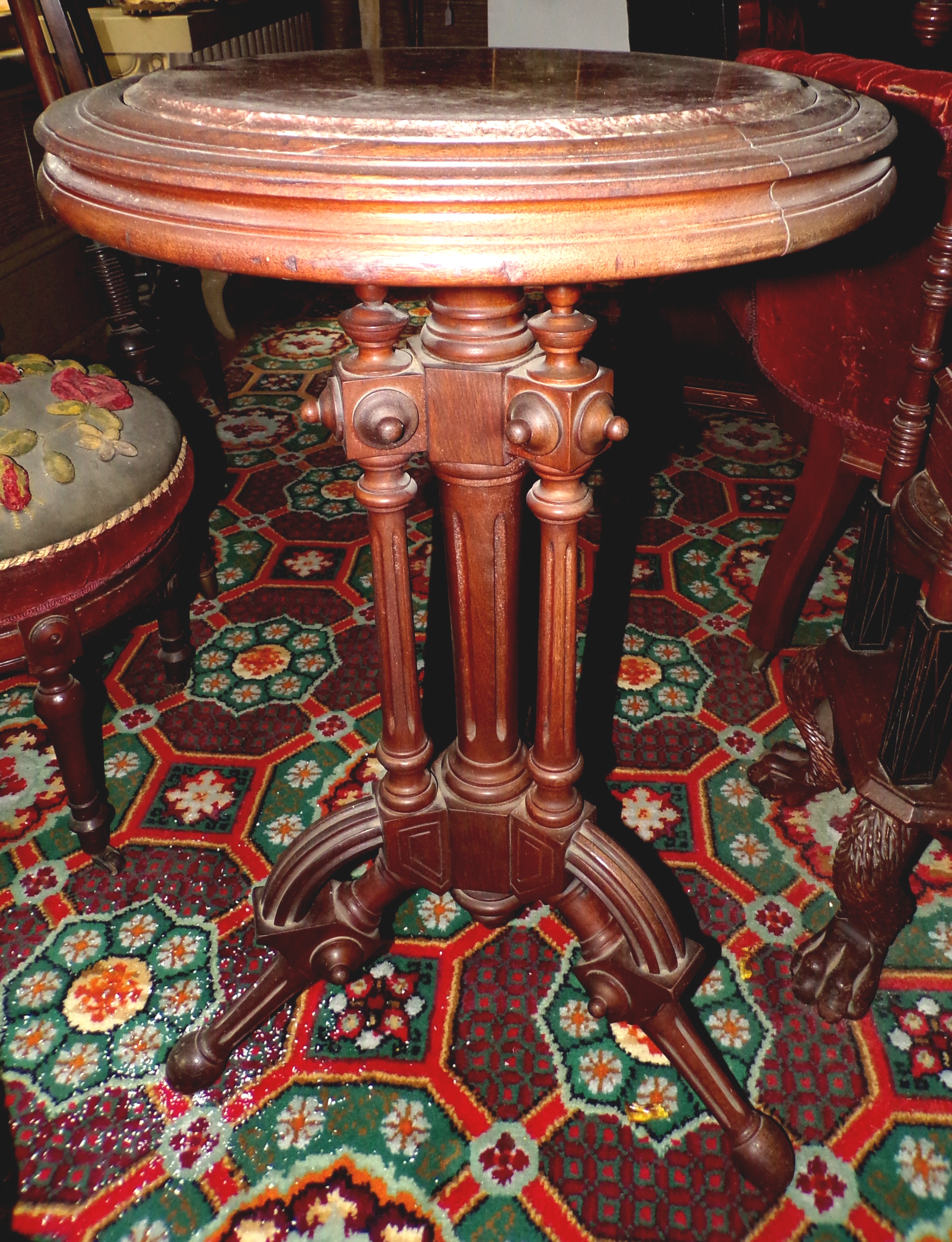 Appraisal: Marble top occasional table inset rouge marble ''h ''dia