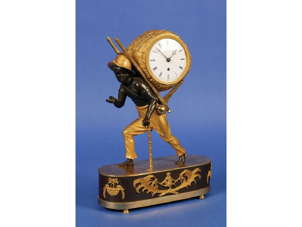 Appraisal: AN EMPIRE MANTEL CLOCK after a design by Jean-Andre Reiche