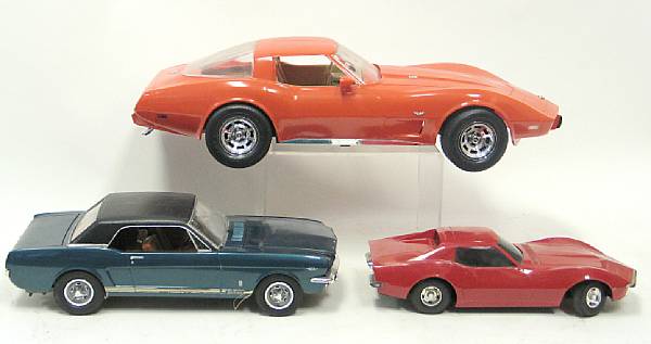 Appraisal: Plastic car grouping Grouping of th scale plastic metal cars