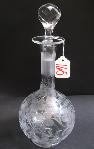 Appraisal: A LIBBEY INTAGLIO CUT CRYSTAL DECANTER late th century intaglio