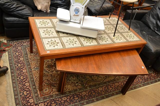 Appraisal: A DANISH TEAK TILE TOP COFFEE TABLE