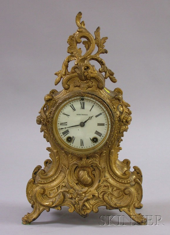 Appraisal: Seth Thomas Mantel Clock Thomaston Connecticut with gilt cast foliate