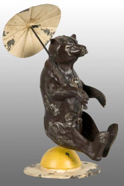 Appraisal: Tin Hand-Painted Bear Wind-Up Toy Description German Working When wound