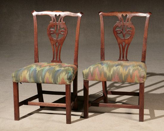 Appraisal: Two Similar George III Mahogany Side Chairs Circa Each with