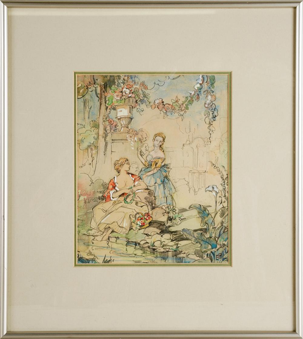 Appraisal: EINAR CORTSEN PETERSEN - STUDYcirca preliminary sketch for Robinson family