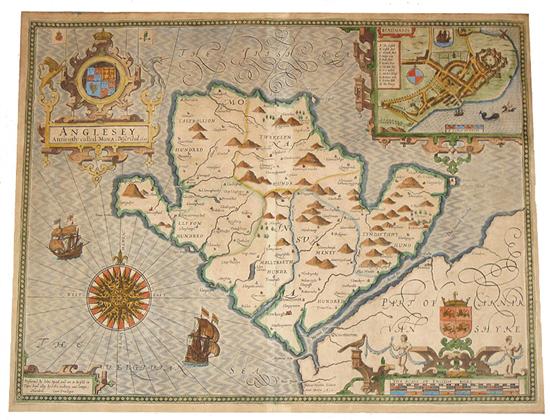 Appraisal: MAP OF THE ISLE OF ANGLESEY Handcolored engraving on laid