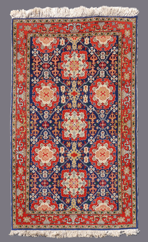 Appraisal: SEMI-ANTIQUE TURKISH HAND KNOTTED WOOL RUG ' x ' ''