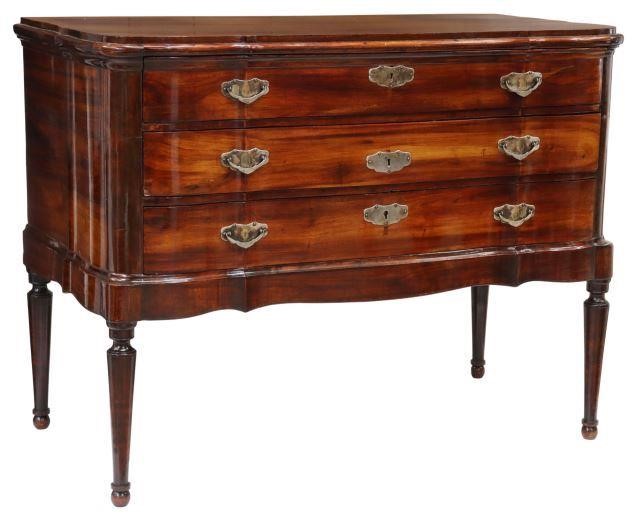 Appraisal: Sheraton style mahogany chest of drawers late th c shaped