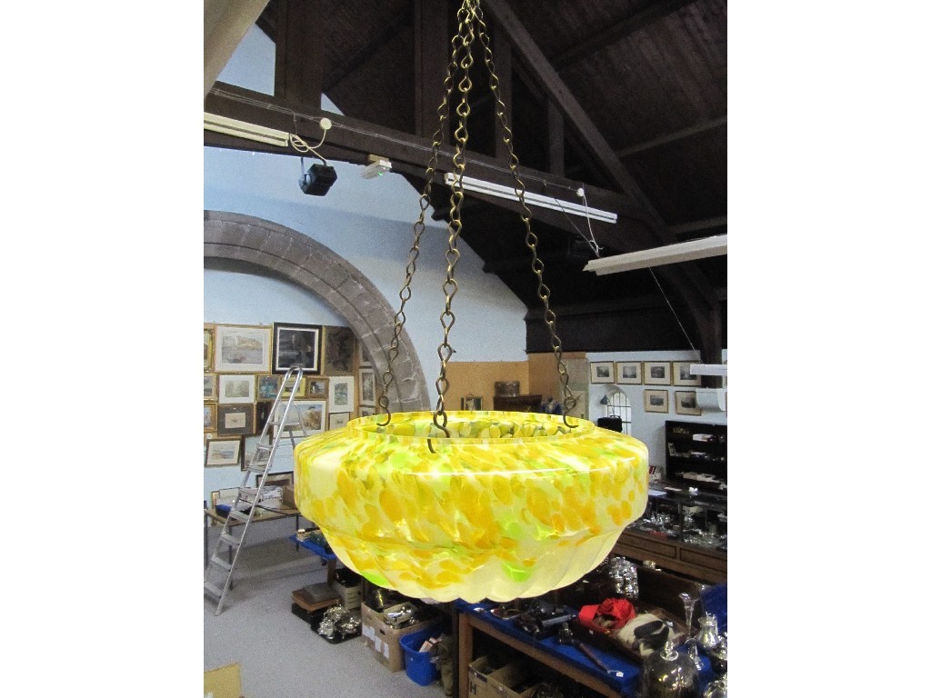 Appraisal: Mottled glass ceiling light and another