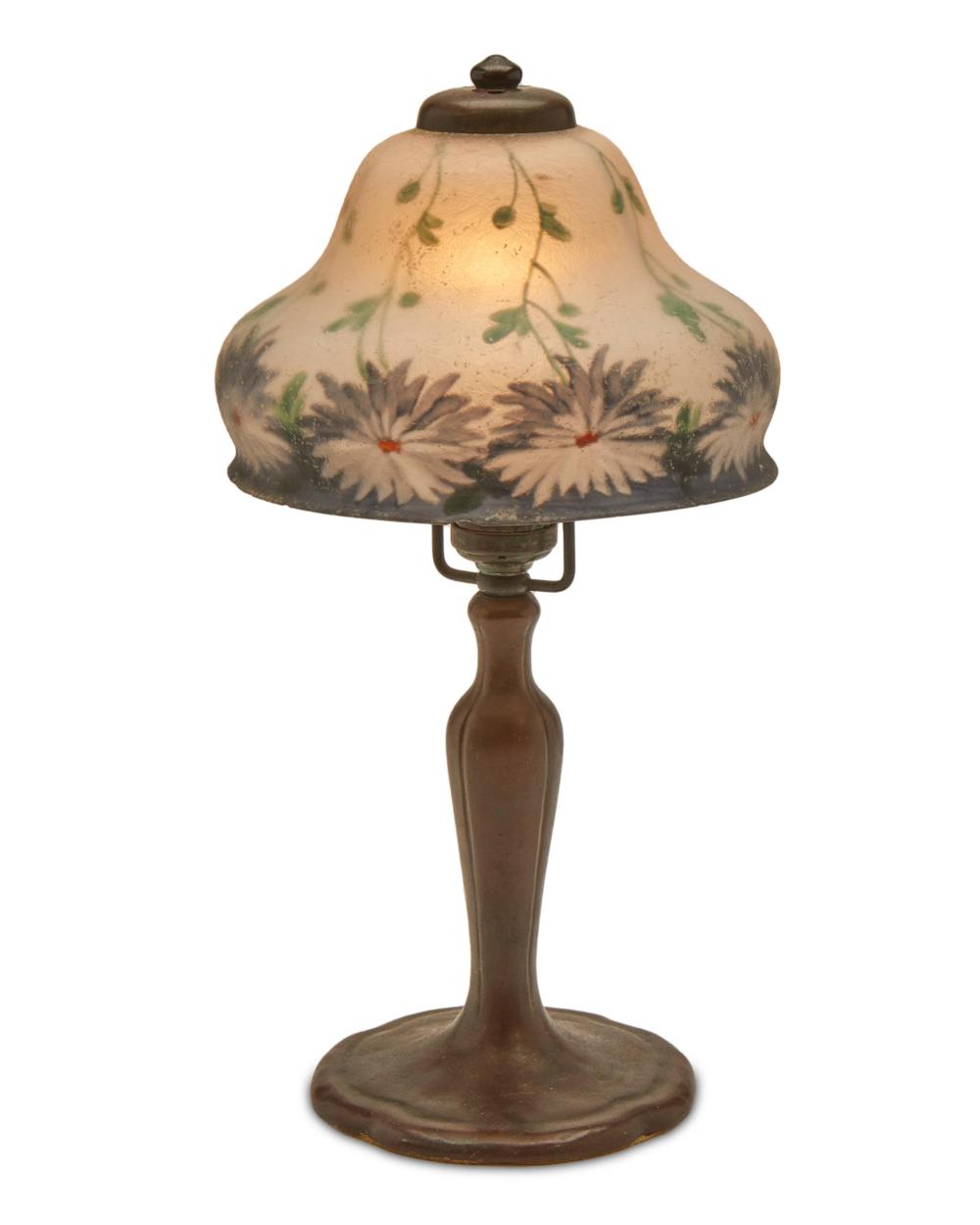 Appraisal: A Handel reverse-painted glass boudoir lamp First-quarter th Century Meriden