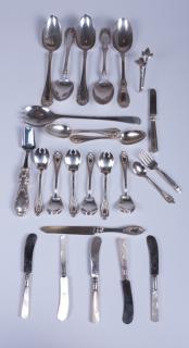 Appraisal: Silver Silver Plate Flatware Server Group Great lot of twenty-five