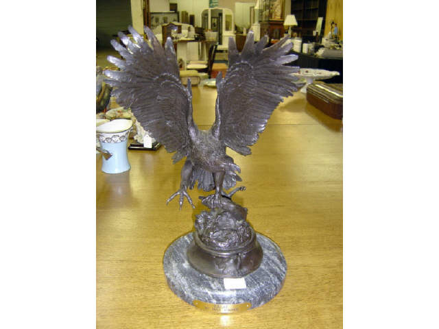 Appraisal: BRONZE FIGURE - EAGLE - TURNER