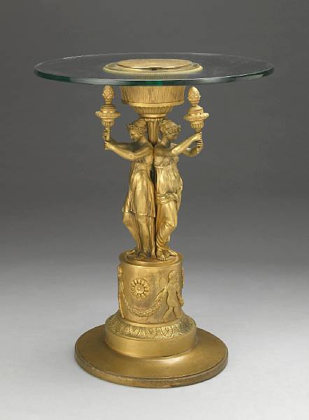 Appraisal: An Empire gilt bronze figural centerpiece in the manner of