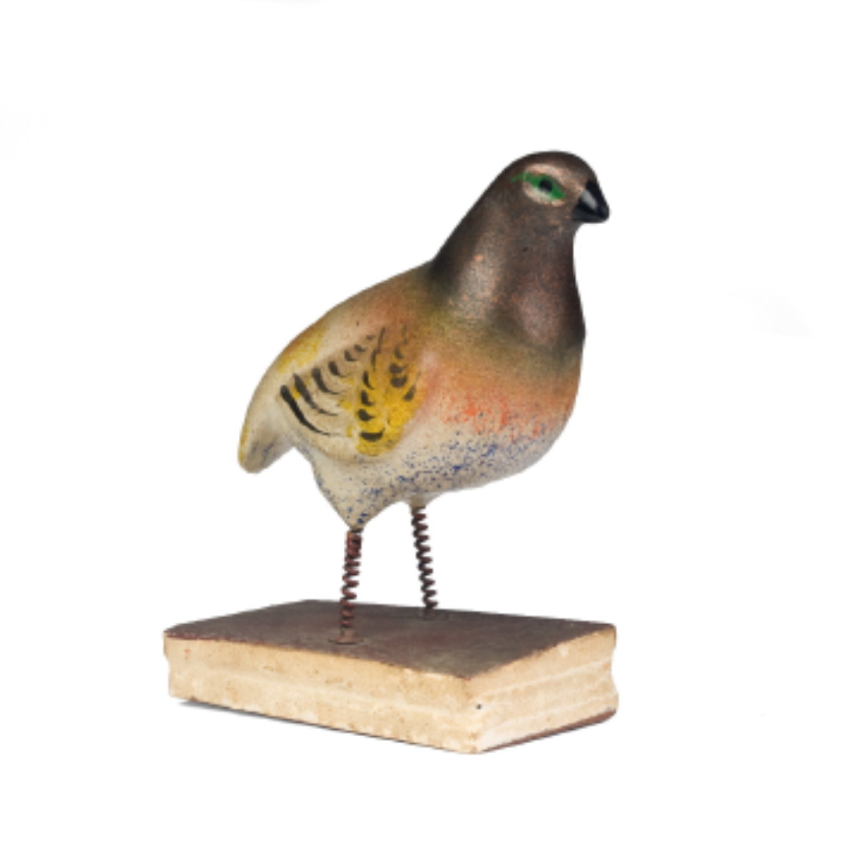 Appraisal: POLYCHROME COMPOSITION QUAIL SQUEAK TOY MID-NINETEENTH CENTURY Height inches