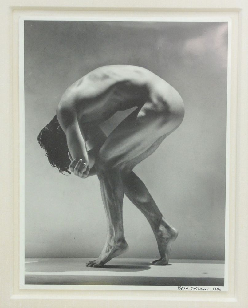 Appraisal: Greg Gorman American b depicts male nude kneeling photograph signed