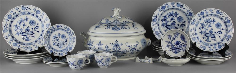 Appraisal: MEISSEN BLUE ONION ASSEMBLED PART SERVICE including an oval tureen