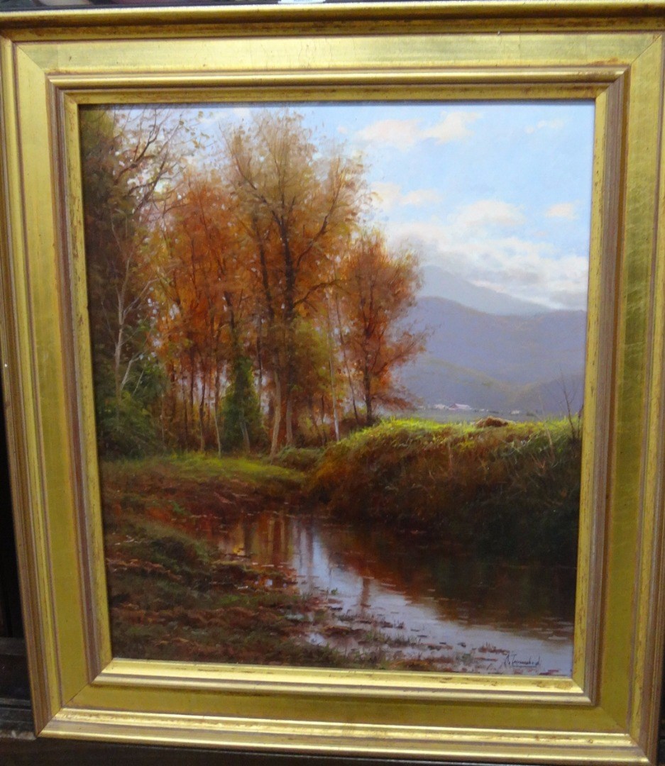 Appraisal: Amado Torreschandi b Autumn Tints oil on canvas signed cm