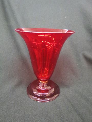 Appraisal: Venetian Art Glass Vase ruby red with gold fleck band