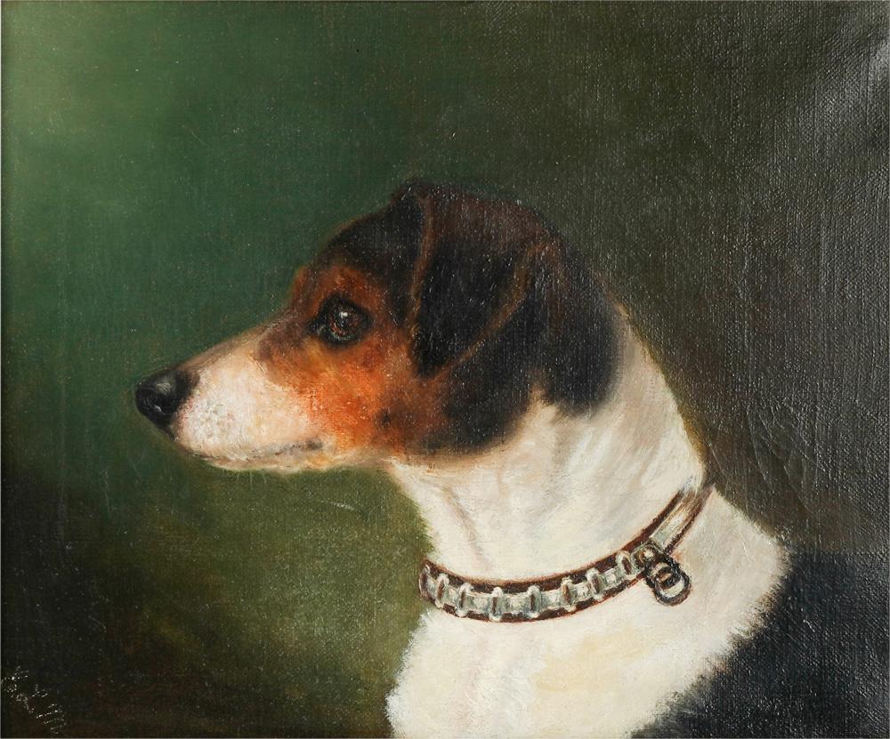 Appraisal: ENGLISH SCHOOL PORTRAIT OF A DOGoil on canvas signed E