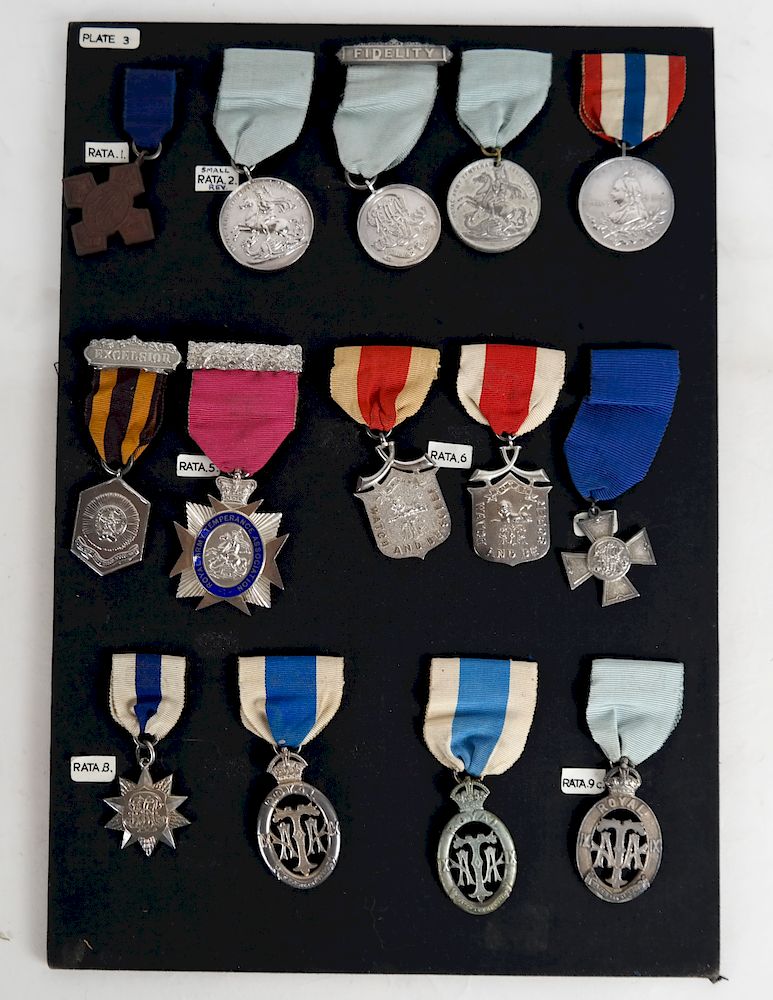 Appraisal: Temperance Medals Collection Group of approximately Temperance medals mounted on