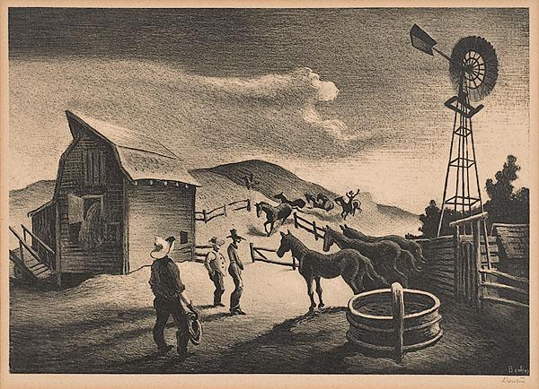 Appraisal: THOMAS HART BENTON AMERICAN - The Corrallithograph on papersigned l