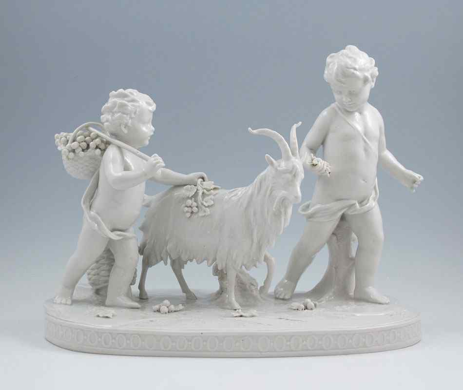 Appraisal: VOLKSTEDT BLANC DE CHINE FIGURAL GROUP Featuring putti and a