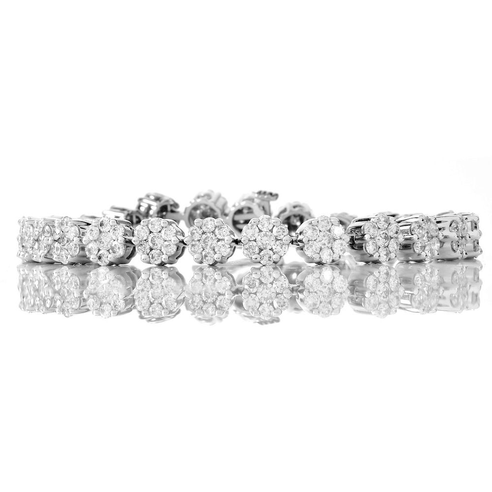 Appraisal: ct Diamond and K Gold Bracelet Contemporary Carat TW Round