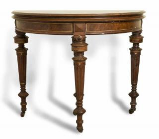 Appraisal: Herter Bros Game Table Darius Mills Estate Walnut combination demilune