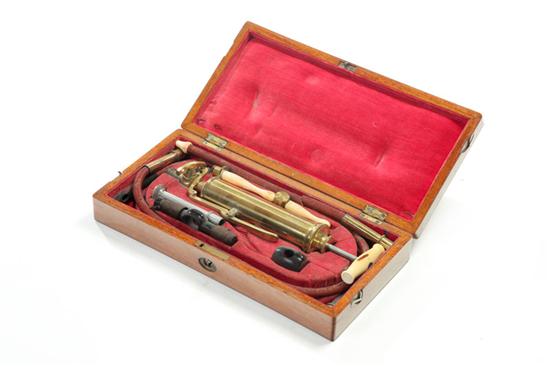 Appraisal: MEDICAL KIT England th-century Brass pump kit with ivory handle