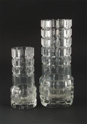 Appraisal: A pair of cut glass vases the design attributed to