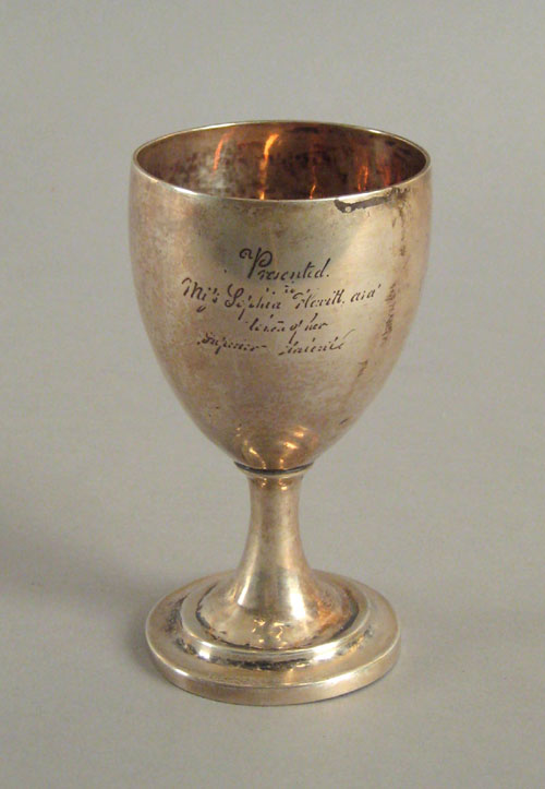 Appraisal: American silver goblet late th early th c with maker's