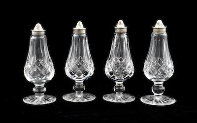 Appraisal: Four Waterford Crystal Salt Shakers In an inverted pear shape